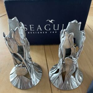 Seagull Tulip Candle holder set of 2 (New in Box)